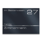 Metzler Hausnummernschild mit Namensgravur aus Edelstahl