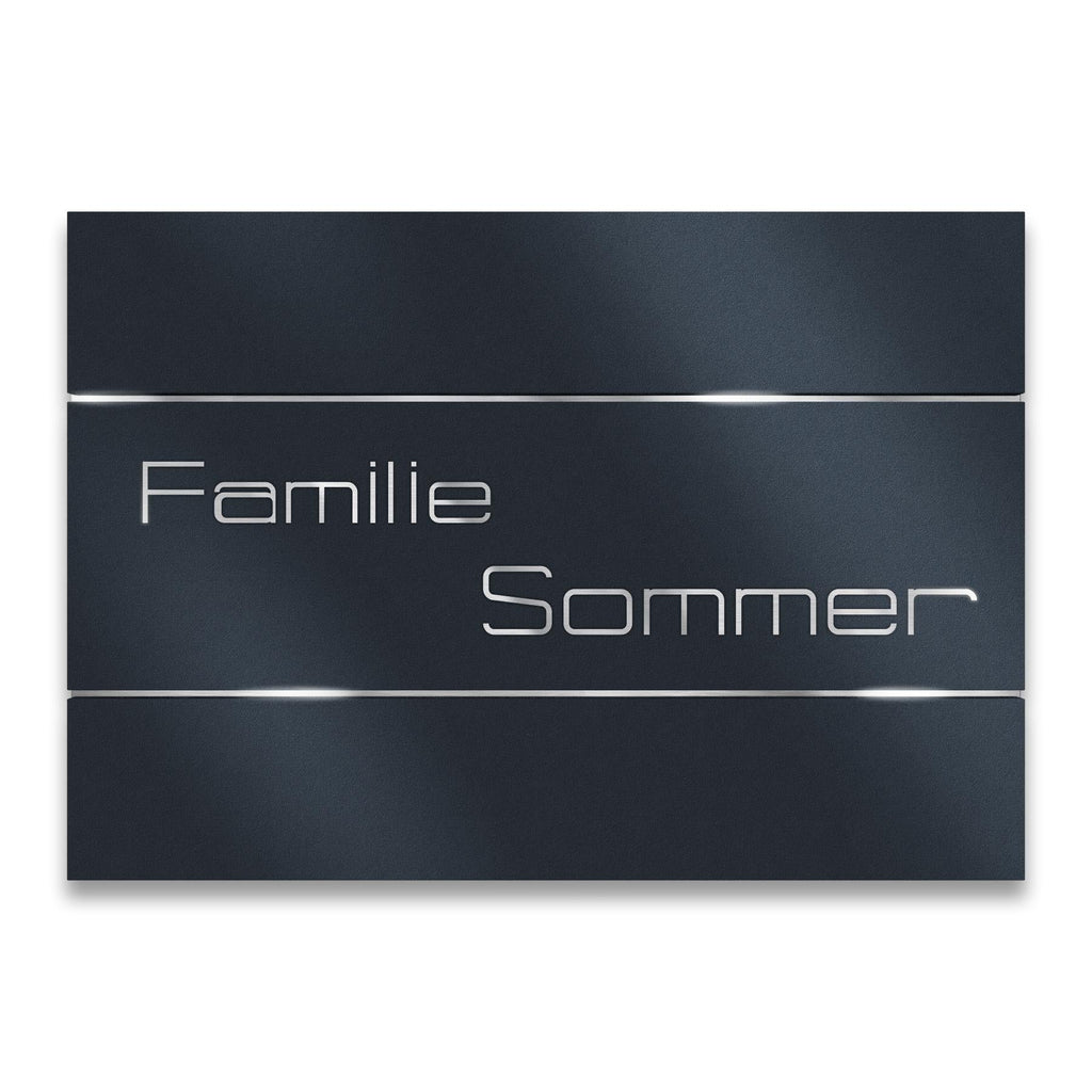 Namensschild in Anthrazit mit Lasergravur