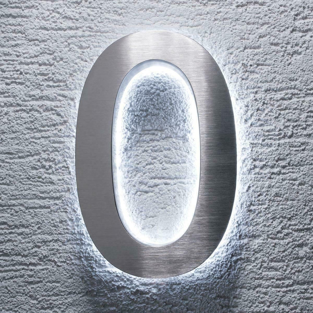 Metzler 3D Hausnummer Edelstahl LED Beleuchtung Höhe 20 cm