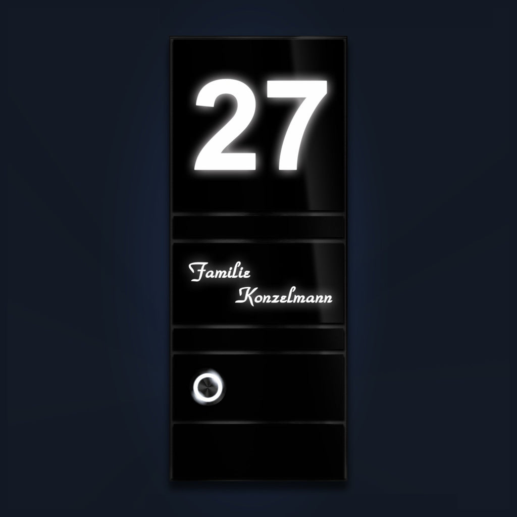 LED Türklingel aus Edelstahl Black-Edition schwarz