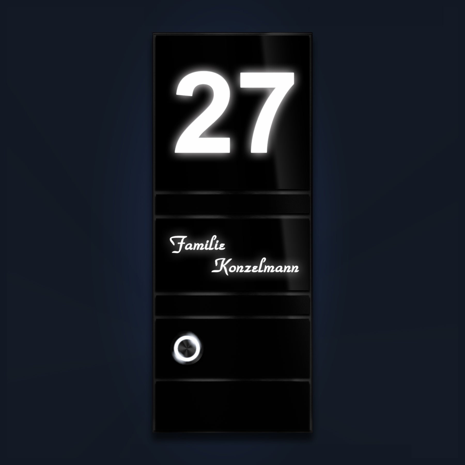 Anthrazit LED Türklingel aus Edelstahl Grey-Edition