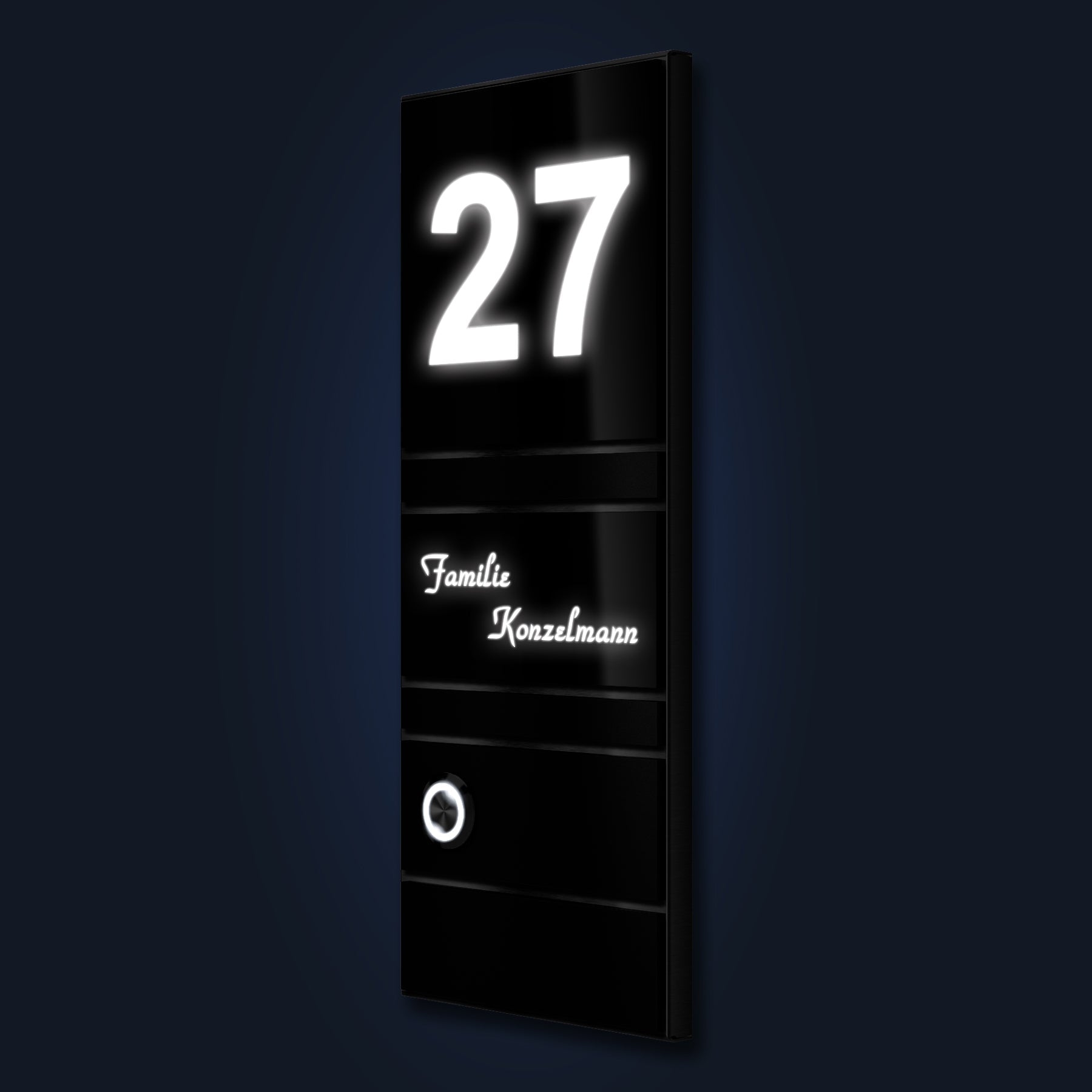 LED Türklingel aus Edelstahl Black-Edition schwarz