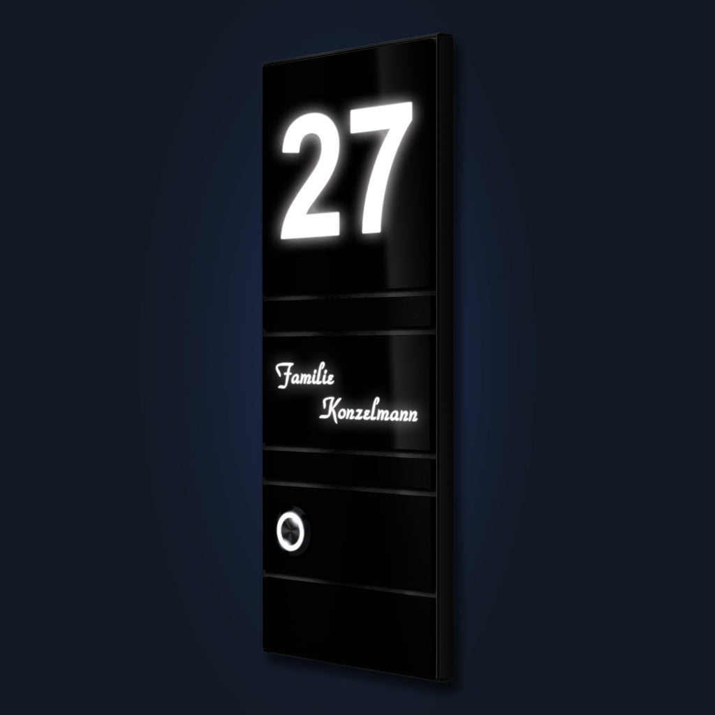 Anthrazit LED Türklingel aus Edelstahl Grey-Edition