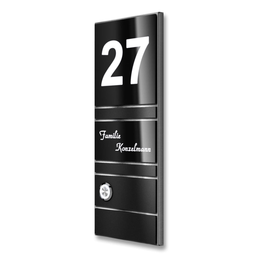 LED Türklingel aus Edelstahl Black-Edition schwarz