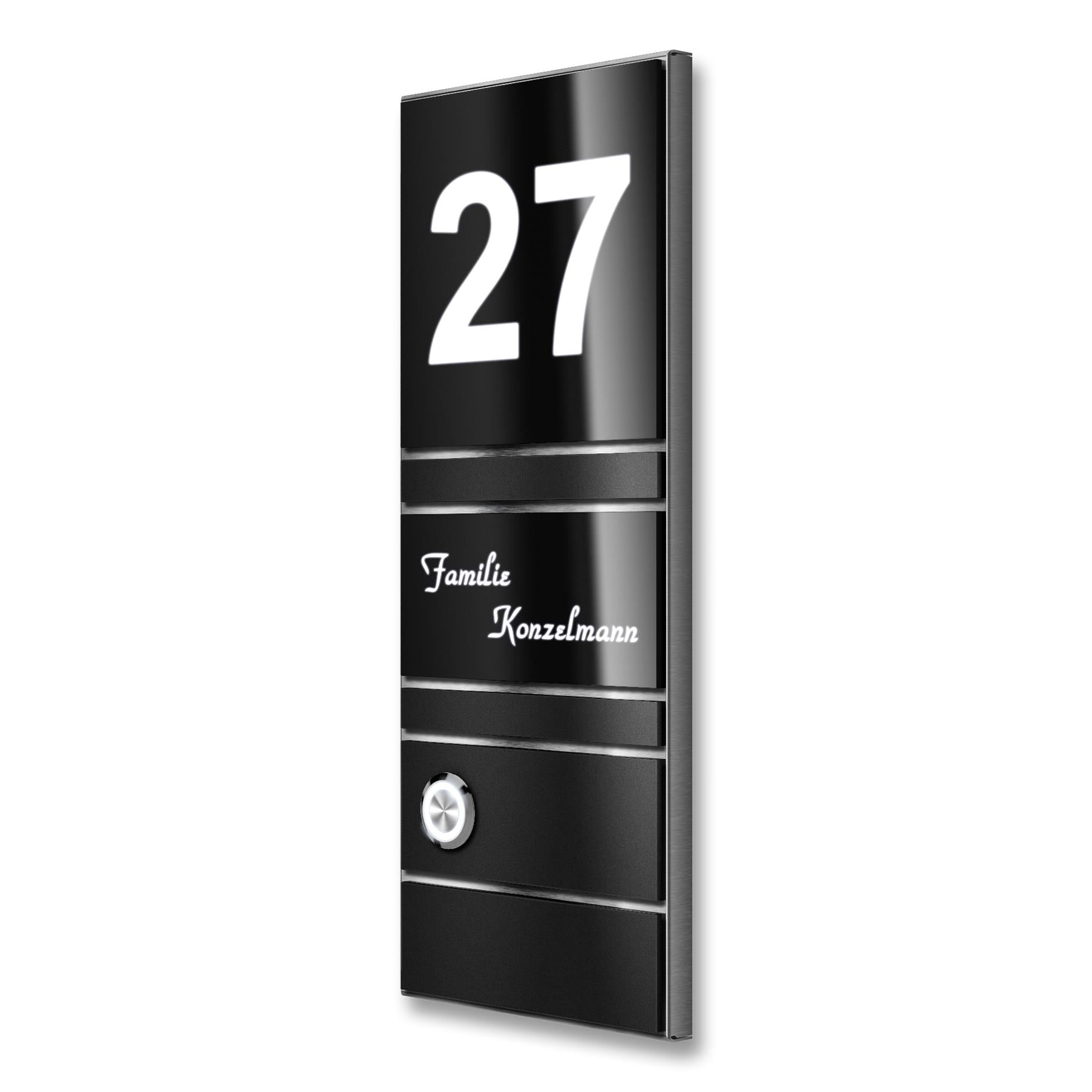 LED Türklingel aus Edelstahl Black-Edition schwarz