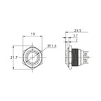 Metzler - Drucktaster 16mm - IP67 IK10 - Edelstahl - Hervorstehend - Schraubkontakte