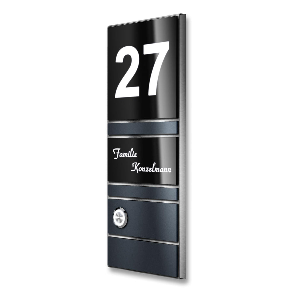 Anthrazit LED Türklingel aus Edelstahl Grey-Edition