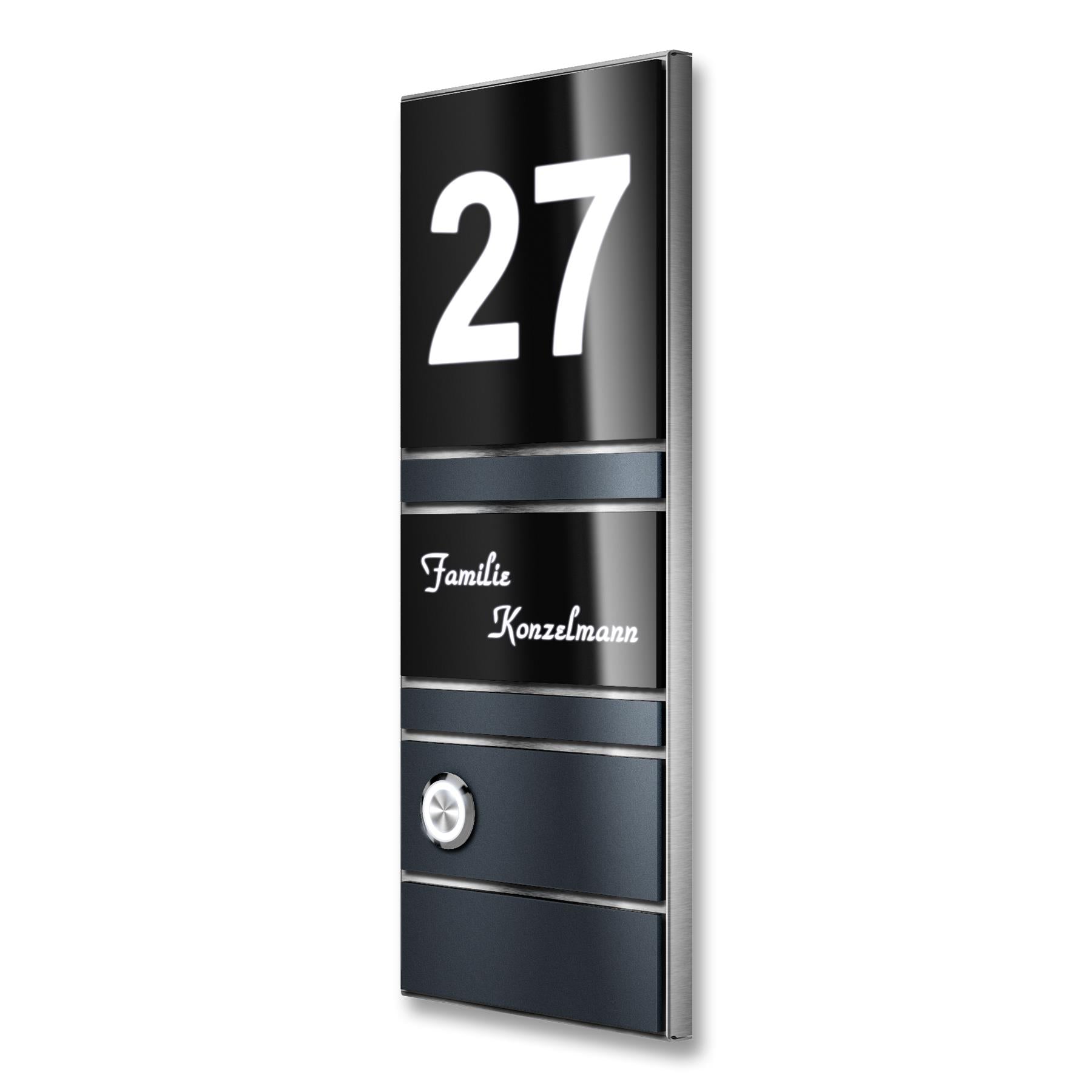 Anthrazit LED Türklingel aus Edelstahl Grey-Edition
