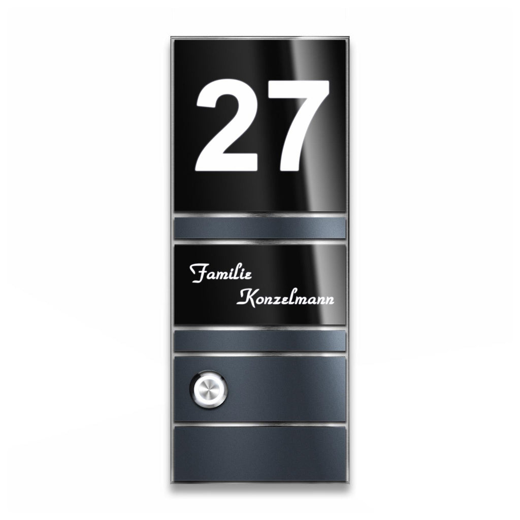Anthrazit LED Türklingel aus Edelstahl Grey-Edition