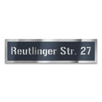 Schild mit Straße & Hausnummer aus Edelstahl in Anthrazit RAL 7016