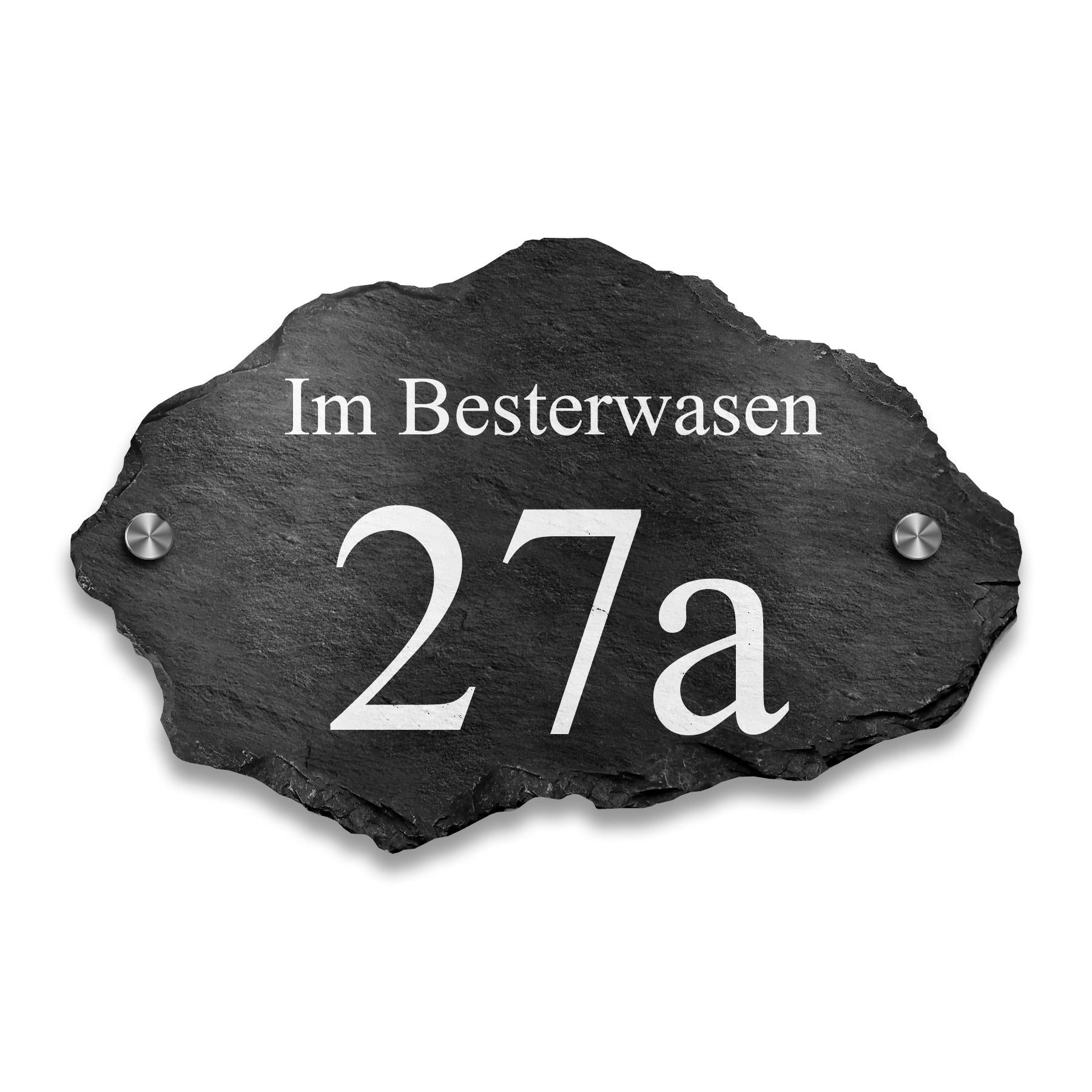 Naturschiefer Hausnummern - Schild Straßennamen